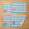 Floral Plaid Reversible Placemats, Set of 4 - Green