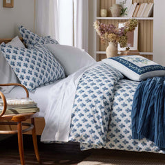 Suhana  Garment Washed Cotton Percale Sham - Blue, King