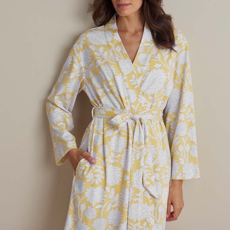 Printed Pima Cotton Women's Kimono Robe - Avignon, S