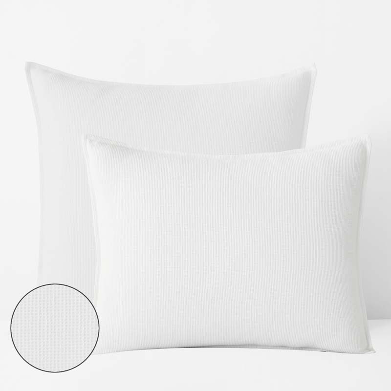 Mini Waffle Sham - White, Euro