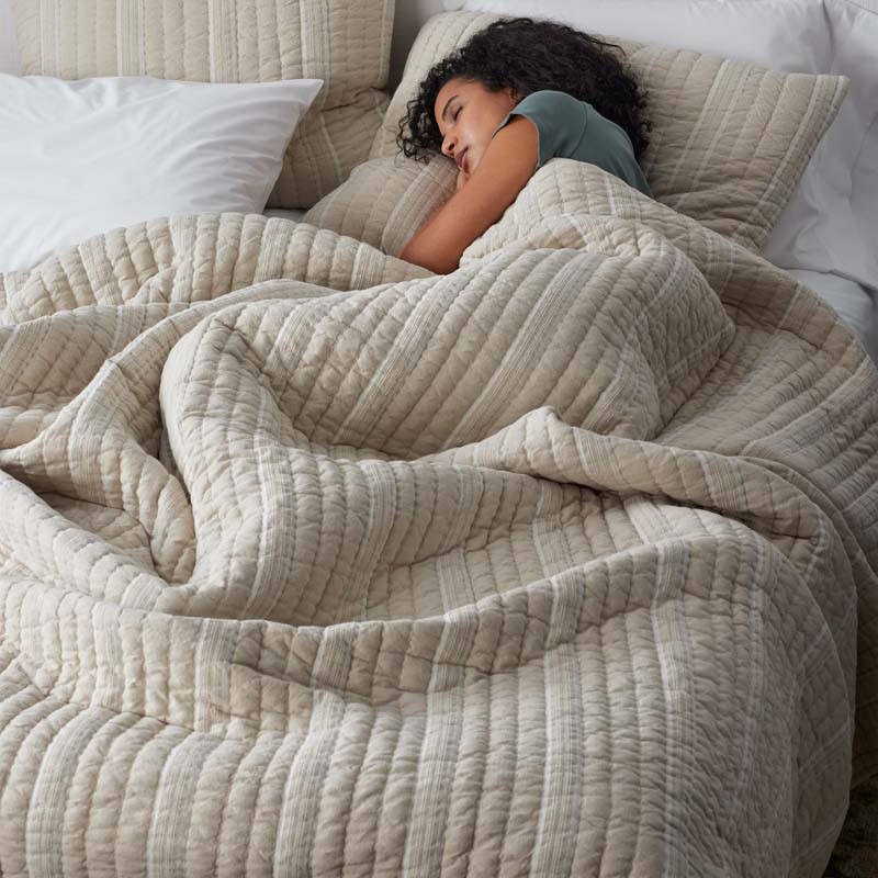 Stripe Quilted Sham - Pinstripe, King