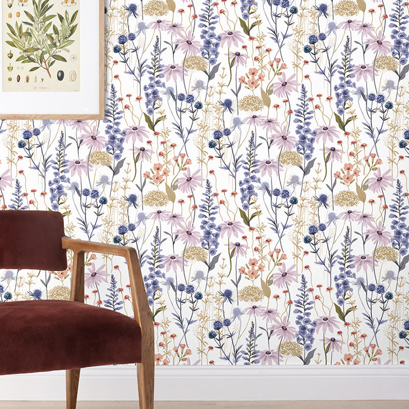 Florence Traditional Wallpaper - Purple Multi, Swatch