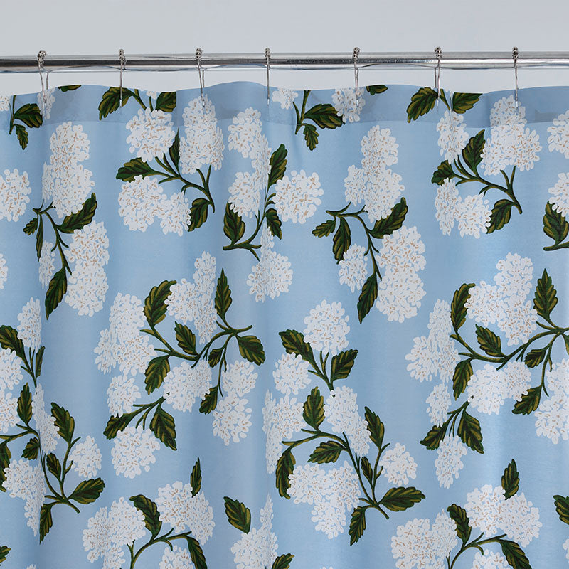 Hydrangea Classic Cool Cotton Percale Shower Curtain - Powder Blue