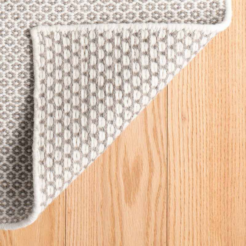 Honeycomb Handwoven Wool Rug -  Ivory Gray, 2' x 3'