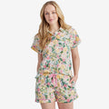 Printed Voile Women's Shorts Set - Garden Party, L