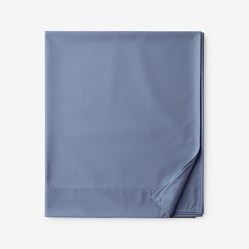 Classic Smooth Wrinkle-Free Sateen Flat Bed Sheet - Infinity Blue, King