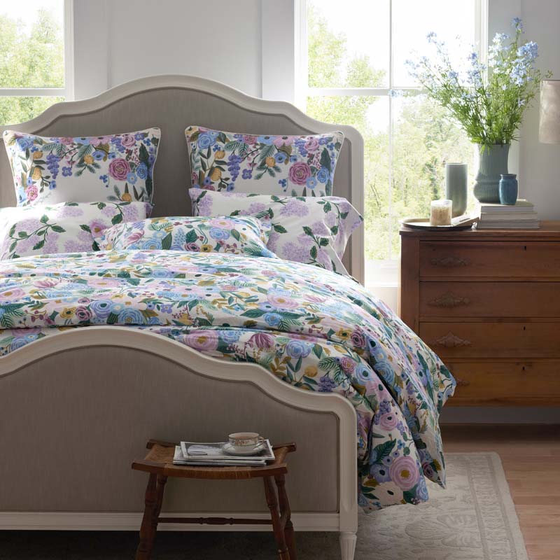 Garden Party Classic Cool Cotton Percale Duvet Cover - Lilac, Full/Queen