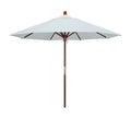 Round Outdoor Patio Umbrella, Wood with Manual Lift - Natural, 9'