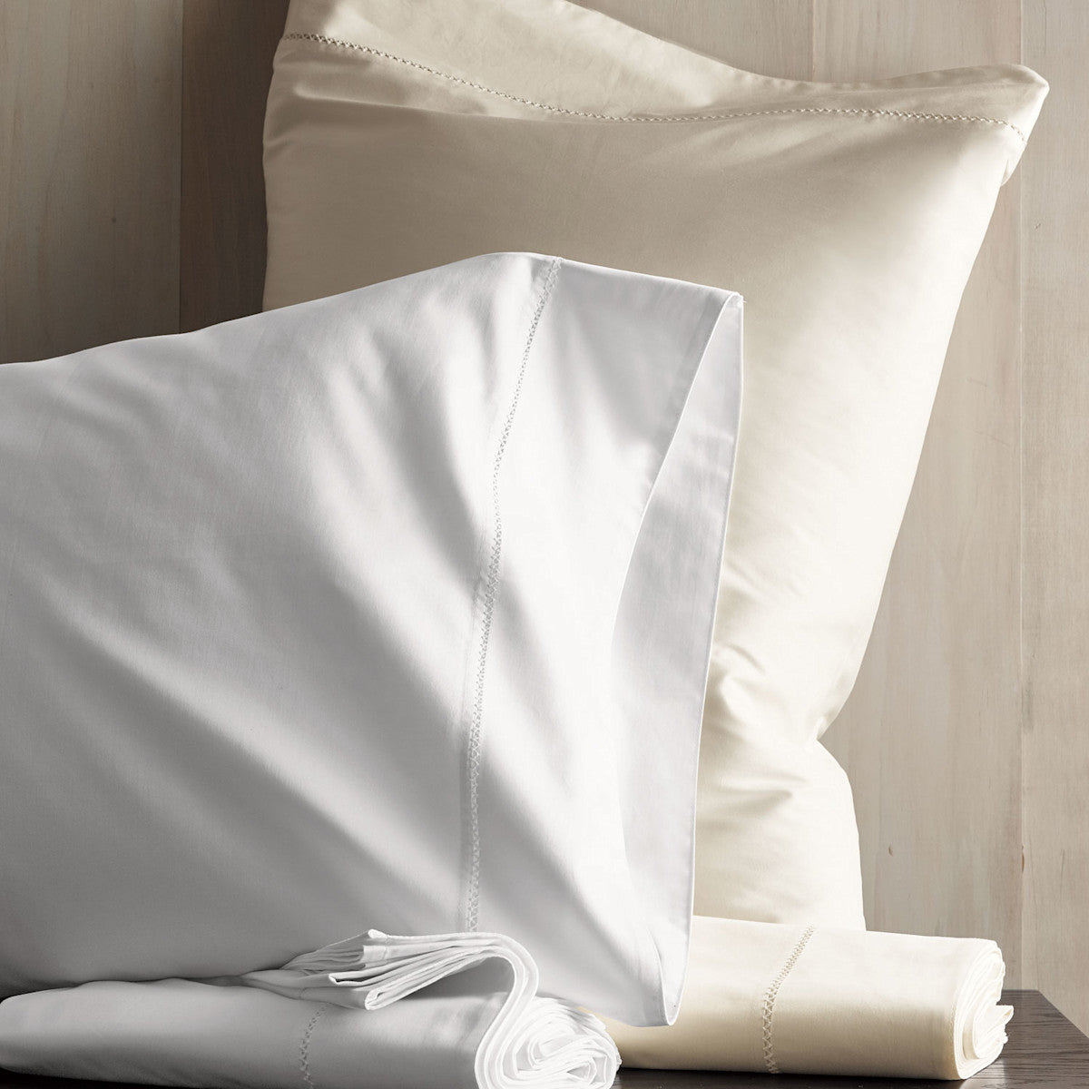 Premium Smooth Organic Cotton Sateen Pillowcase Set - Ivory, King