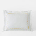 Embroidered Scallop Classic Cool Cotton Percale Sham - Yellow, King