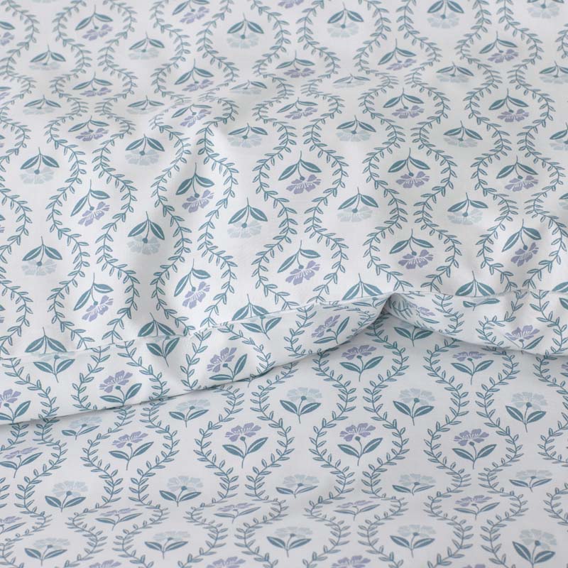 Tira Floral Classic Cool Cotton Percale Sham - Flower Blue, Euro