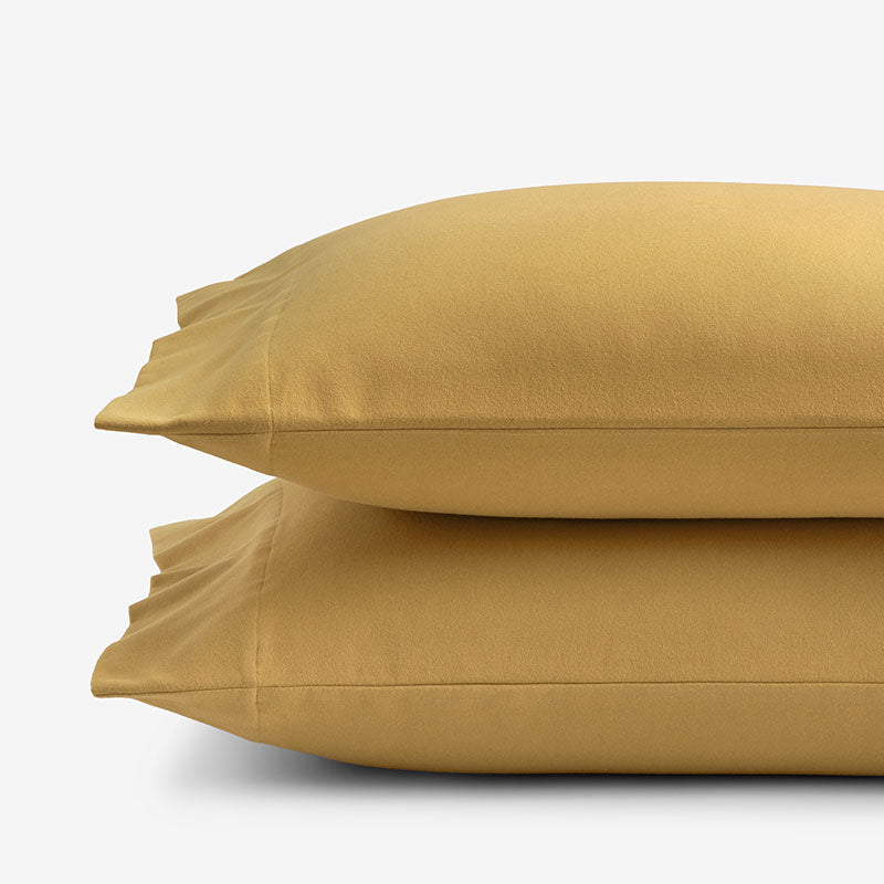 Classic Ultra-Cozy Cotton Velvet Flannel Pillowcase Set - Amber, Standard
