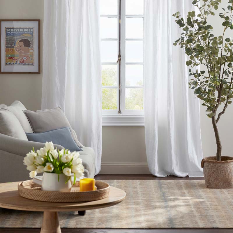 Linen Decorative Square Pillow Cover - Slate Blue, 20 in. x 20 in.