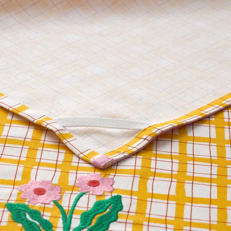 Floral Plaid Kitchen Towel Sets - Multi, Set of 4