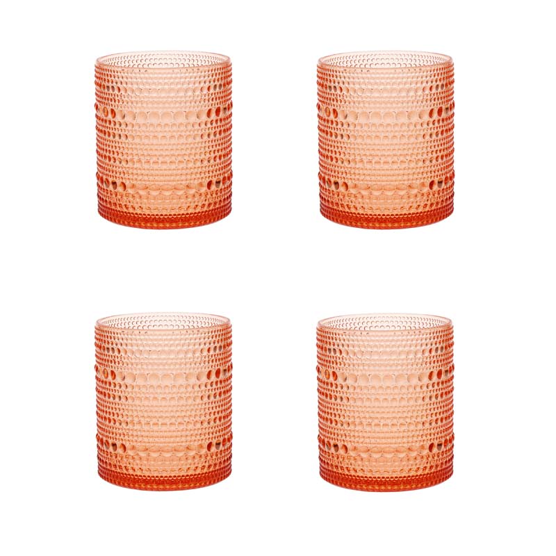 Orbetto Outdoor Drinkware, Set of 4 - Orange, Old Fashioned