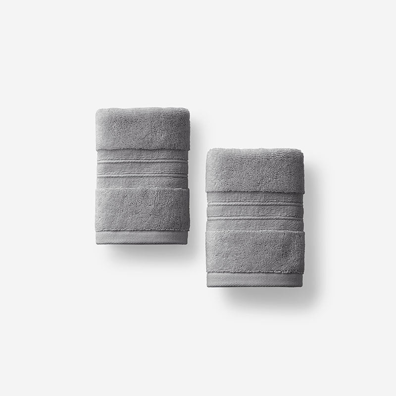 Mirage Aegean Cotton Washcloths, Set of 2 - Slate Gray
