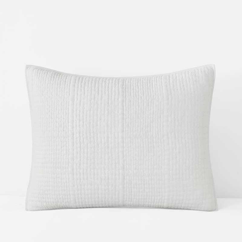 Texture Block Quilted Sham - White, King