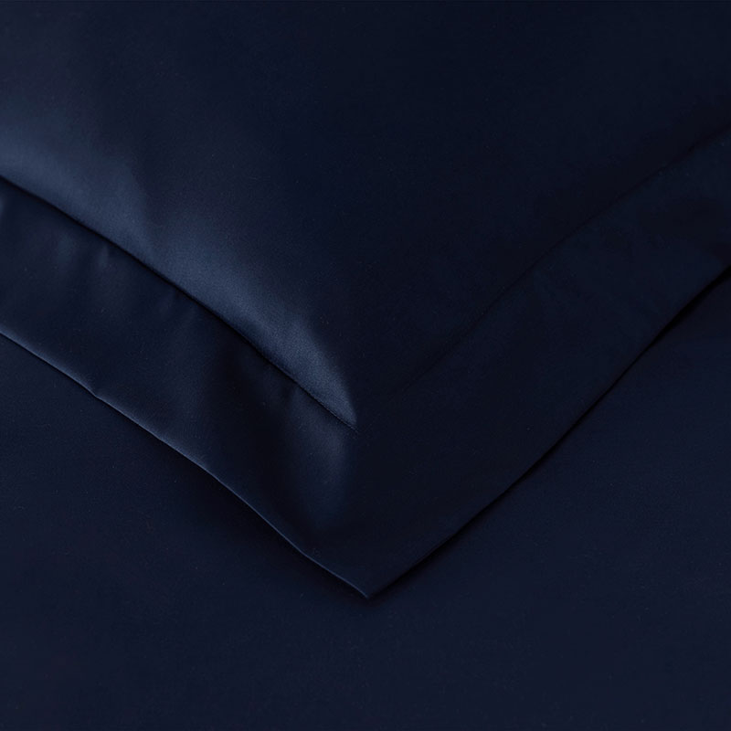 Premium Smooth Supima® Cotton Wrinkle-Free Sateen Flat Bed Sheet - Navy, Full