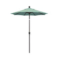 6' Round Outdoor Patio Umbrella, Aluminum with Push Button Tilt - Bronze Finish, Spectrum Mist