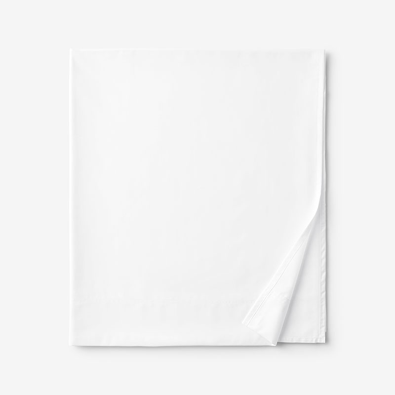 Classic Smooth Rayon Made From Bamboo Sateen Flat Bed Sheet - White, Queen