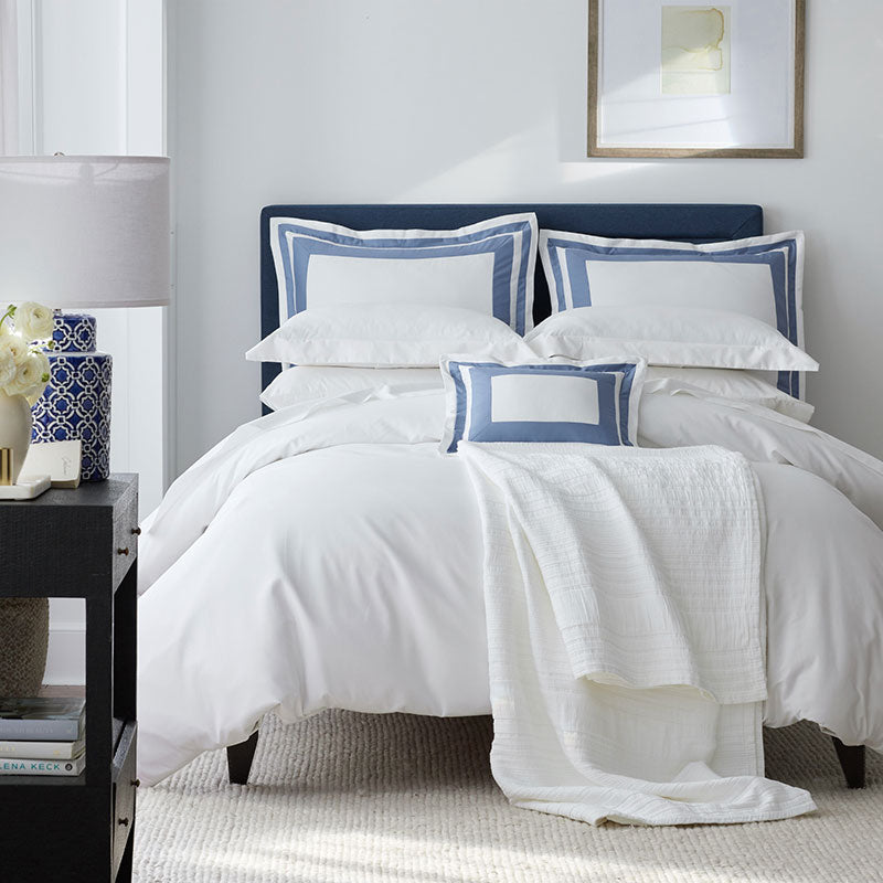 Double Border Classic Smooth Wrinkle-Free Sateen Sham - Infinity Blue, Standard