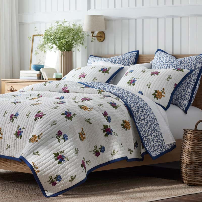 Alden Floral Reversible Quilted Sham - Ivory, Standard