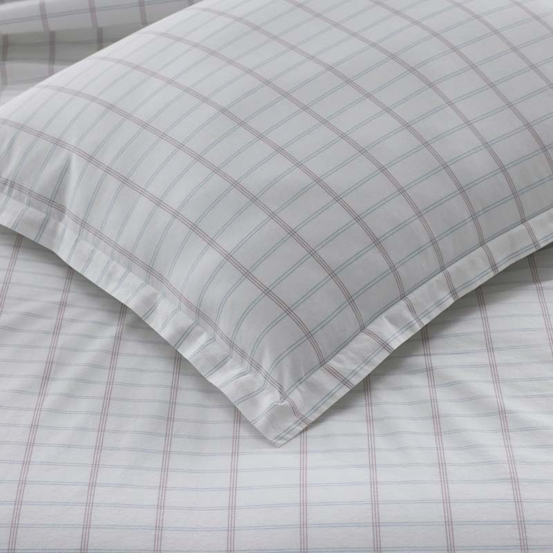 Yarn-Dyed Plaid Garment Washed Cotton Percale Bed Sheet Set - Ivory Multi, King