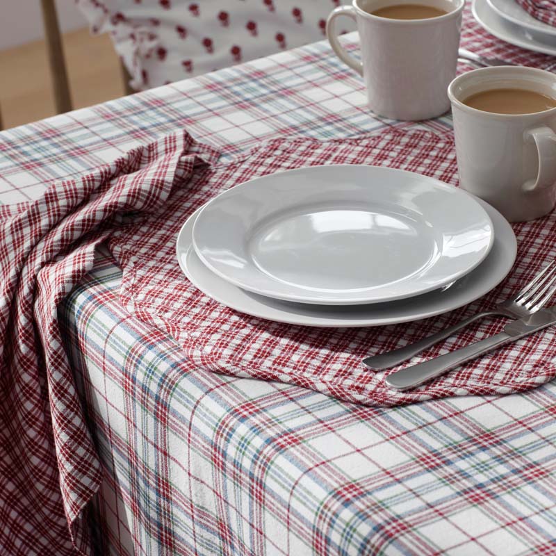 Classic Plaids Yarn-Dyed Tablecloth - Red Multi, 70 in. x 108 in.