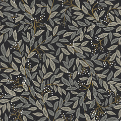 Willowberry Traditional Wallpaper - Black, Roll