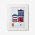Fire Station Wall Art - Blue