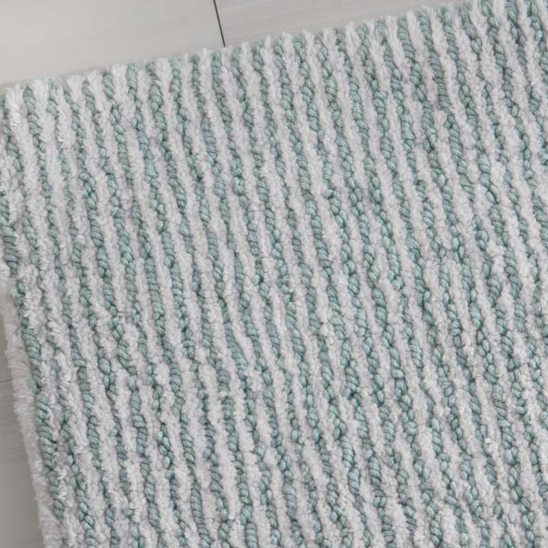 Thin Stripe Bath Rug - Sea Spray, 17 in. x 24 in.