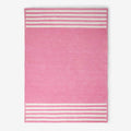 Chenille Border Stripe Handwoven Reversible Rug - Bright Pink, 5' x 7'