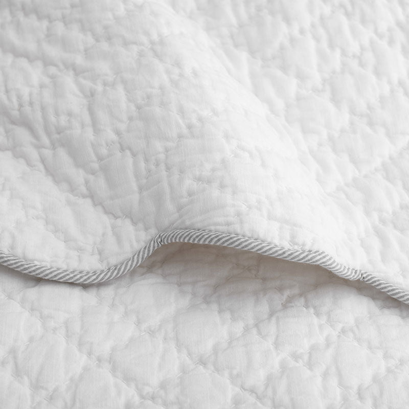Scallop Quilted Sham - White, King