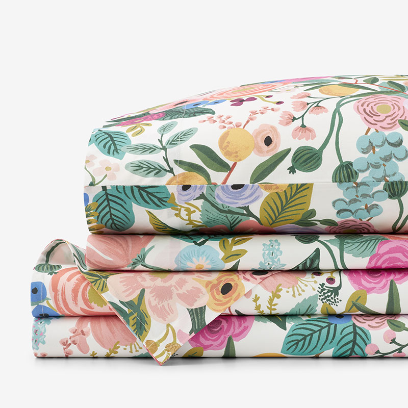Garden Party Classic Cool Cotton Percale Bed Sheet Set - Multi, Full