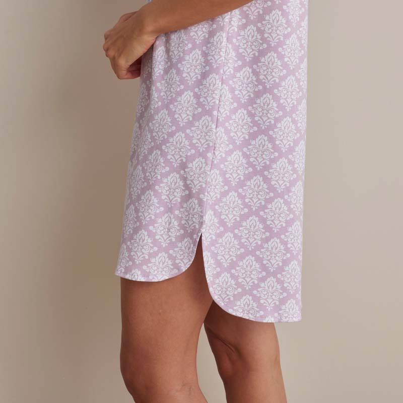 Printed Pima Cotton Women's Nightgown - Lisbon Mauve, M