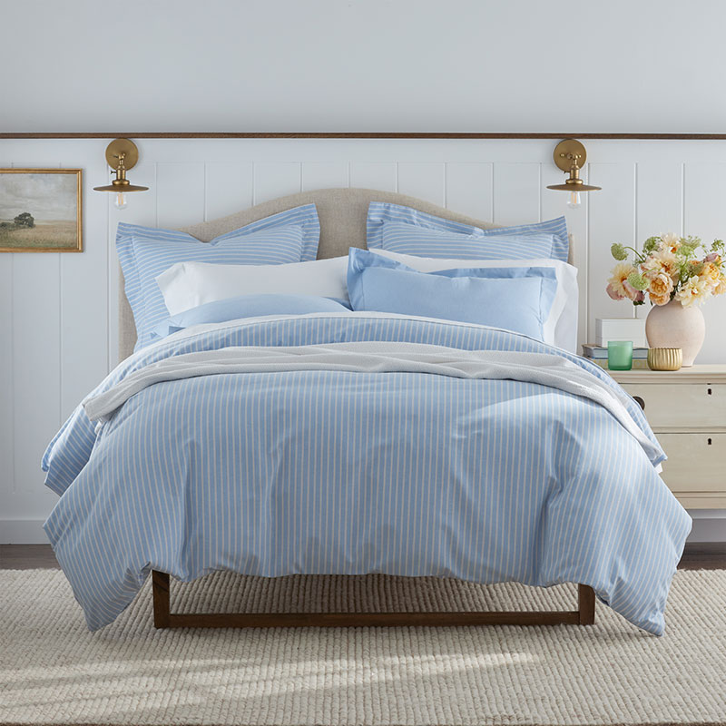 Classic Oxford Yarn-Dyed Stripe Sham - Blue/Beige, Standard