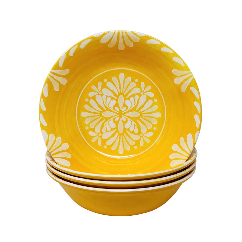 Paloma Cereal Bowls, Set of 4 - Yellow