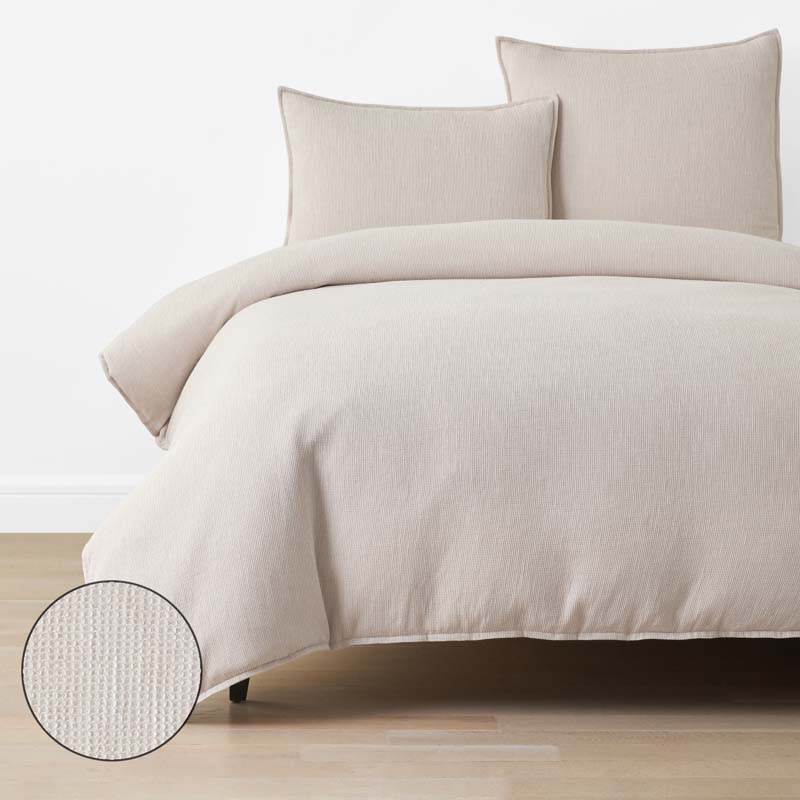 Mini Waffle Duvet Cover - Buff, Twin/Twin XL