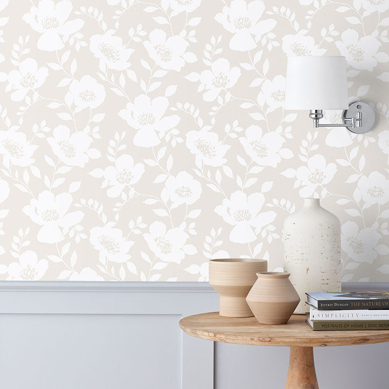 Ava Removable Wallpaper - Floral Natural, Panel