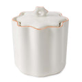 Scallop Cotton Jar - Cream and Amber