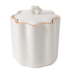 Scallop Cotton Jar - Cream and Amber
