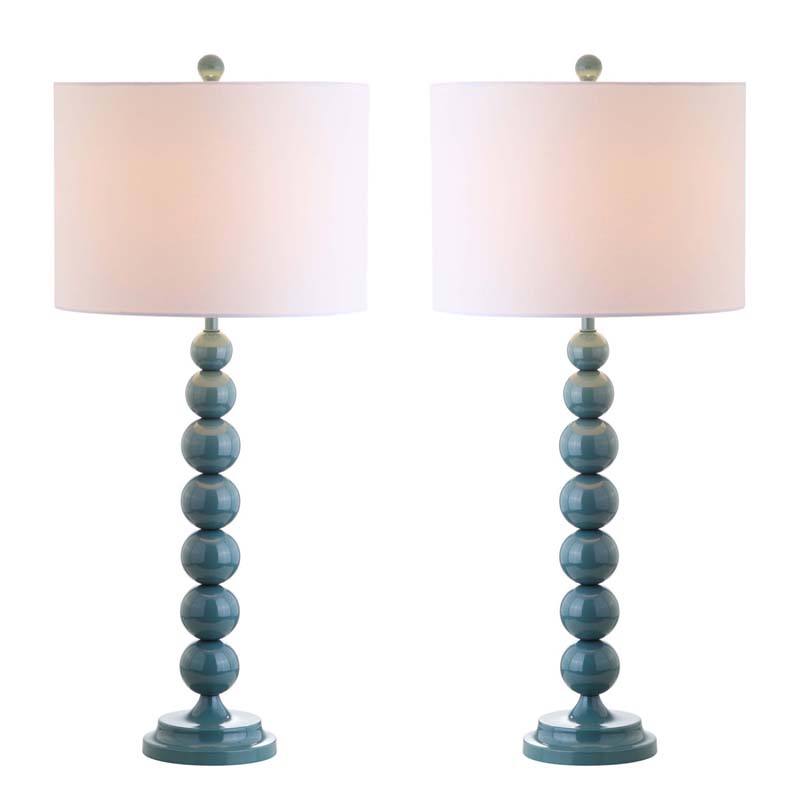 Beaded Table Lamp, Set of 2 - Blue