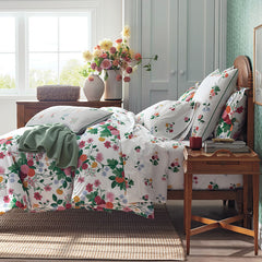 Dahlia Classic Cool Cotton Percale Comforter - White Multi, Full/Queen