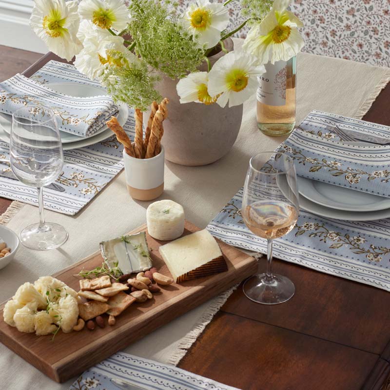 Floral Placemats, Set of 4 - Floral Stripe