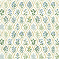 Hawthorne Traditional Wallpaper - Blue, Swatch