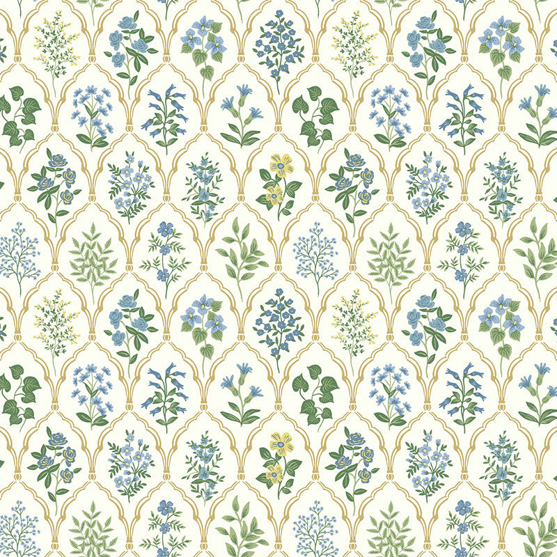 Hawthorne Traditional Wallpaper - Blue, Swatch