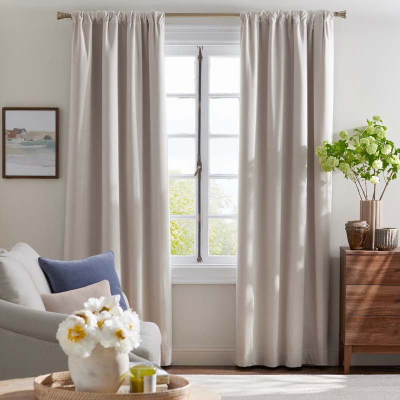 Velvet Blackout Window Curtain - Sand, 84 in.