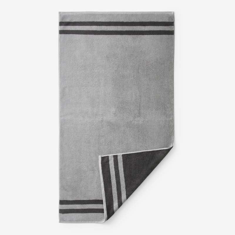 Mirage Aegean Cotton Reversible Stripe Bath Towel - Slate Gray