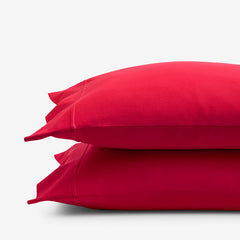 T-Shirt Soft Jersey Knit Pillowcase Set - Red, Standard
