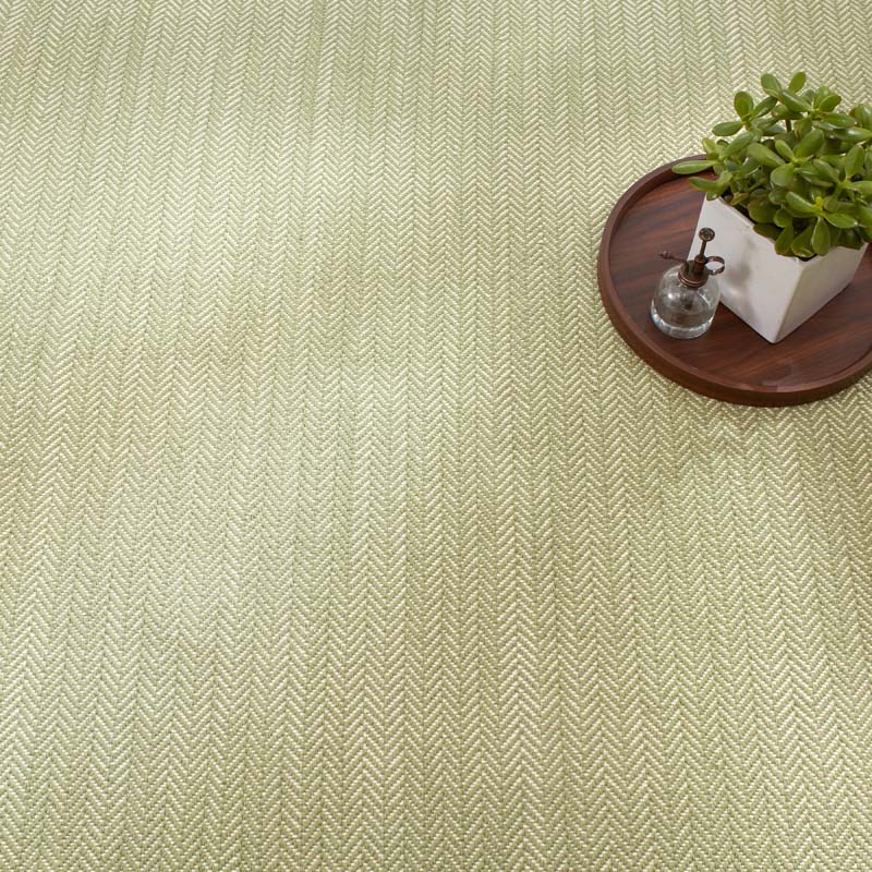 Herringbone Handwoven Cotton Rug - Sage, 4' x 6'